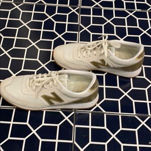 New Balance x J Crew shoes gold shoes